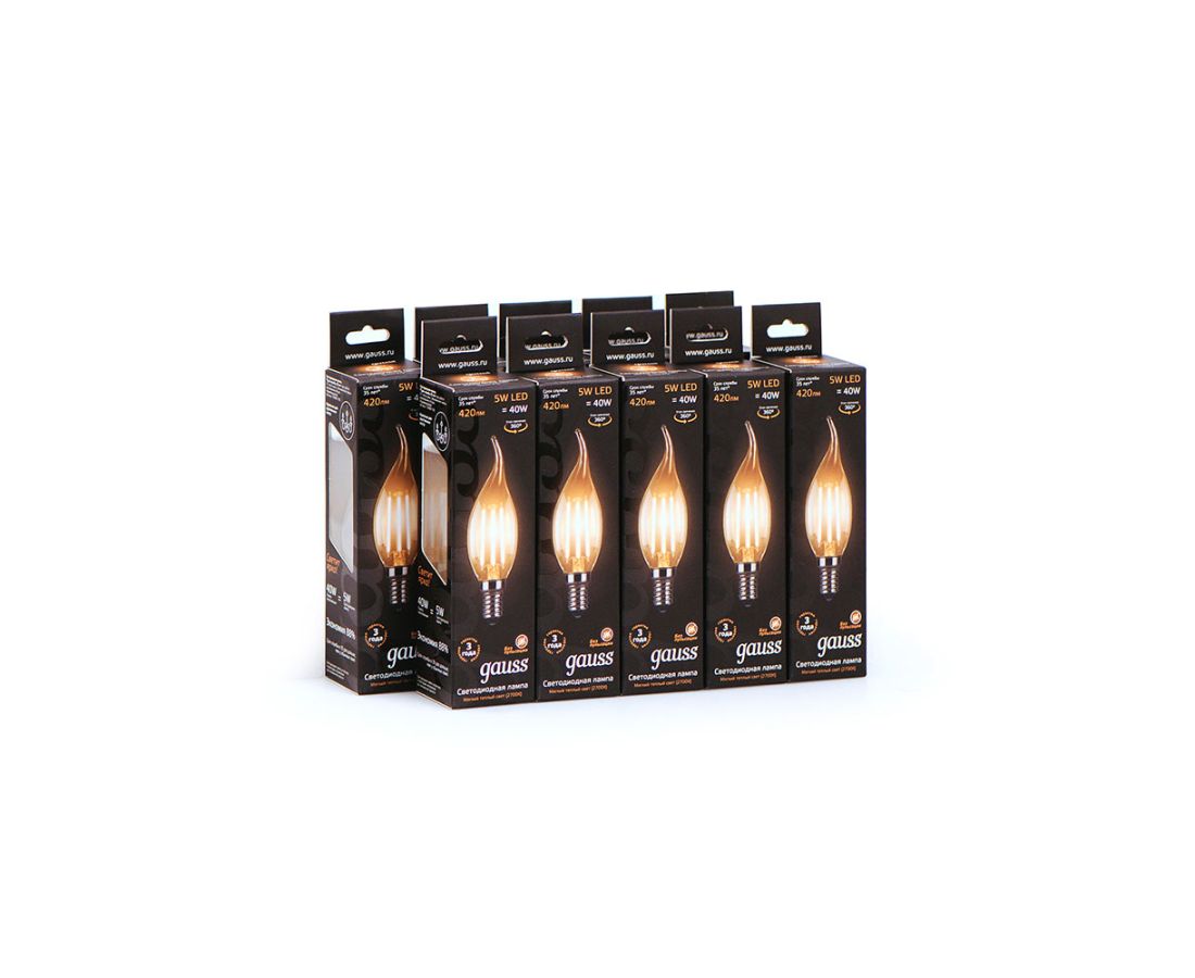 ლედ ნათურა Filament Candle E14 5W 2700K - 104801105 — ნათურა და ვაზნა